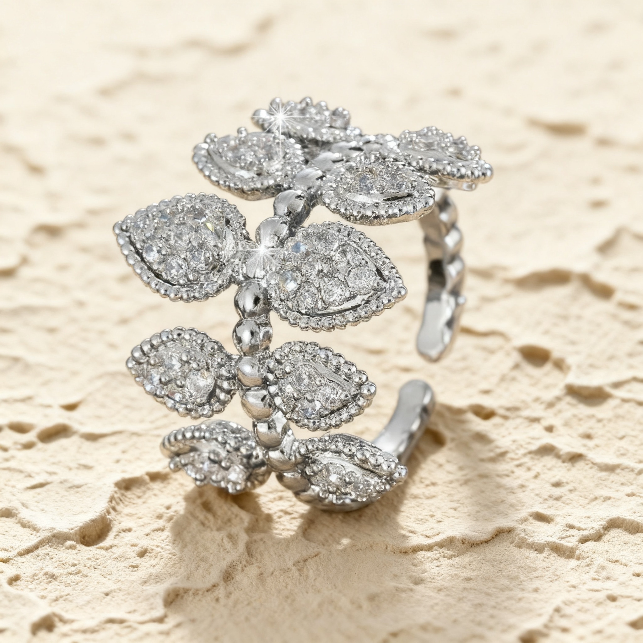 Women's Sophisticated Unique Design Ring, Luxury Statement